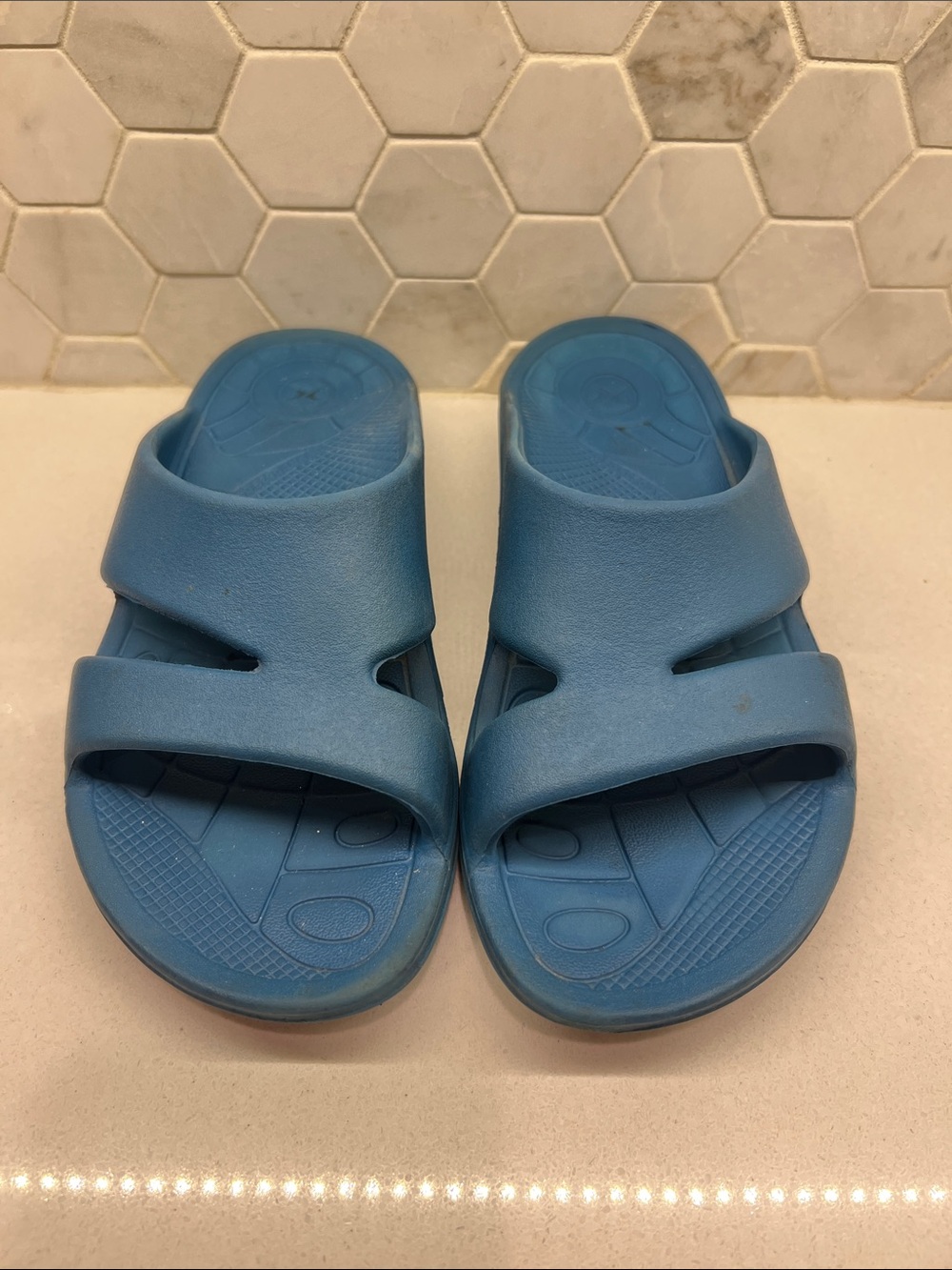 Aetrex Bali Lynco Women’s Sandals Slide Slip On Blue Size 8M